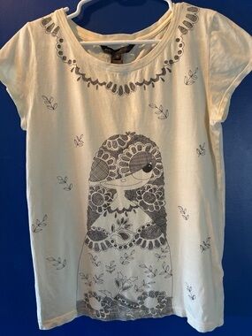 Marc by Marc Jacobs Cream Short-Sleeve Tee with Graphic Size M